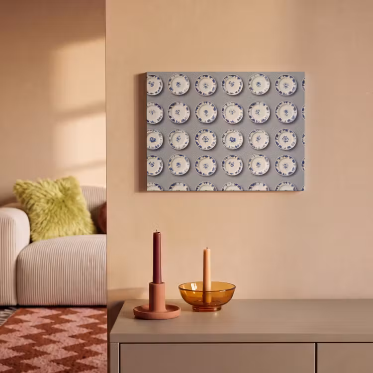 Borden - Bloemen - Blauw - Wit PET vilt klein 837 -sfeer1