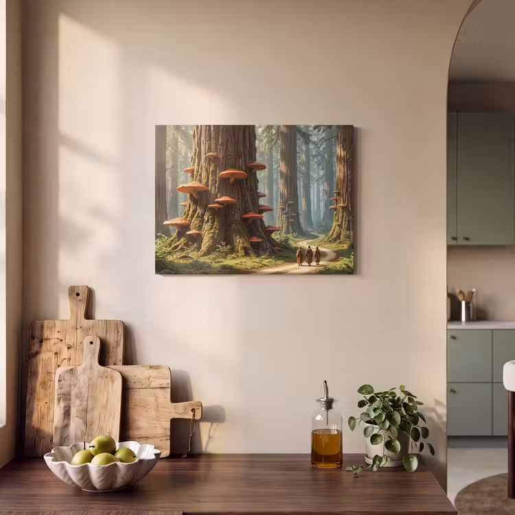 Akoestisch schilderij - Bos - Bomen - Natuur - Bos - Bomen - Natuur PET vilt klein