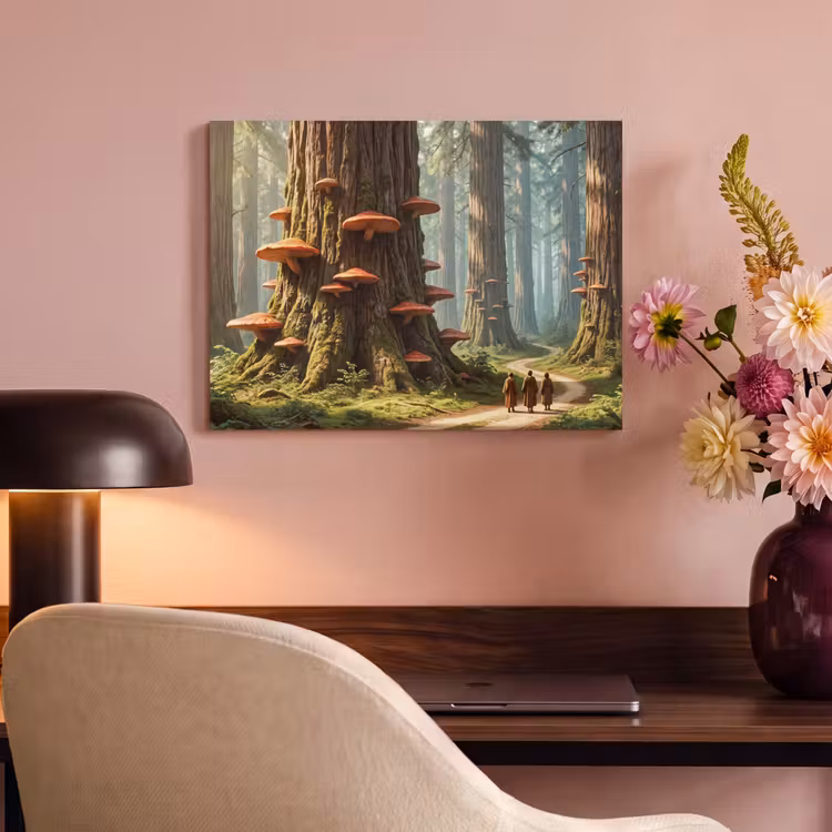 Akoestisch schilderij - Bos - Bomen - Natuur - Bos - Bomen - Natuur PET vilt klein