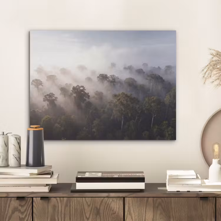 Bos - Mist - Natuur - Groen PET vilt klein -sfeer1