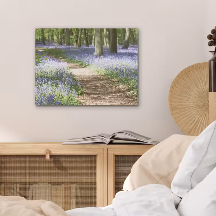 Bos - Pad - Bloemen - Paars - Groen - Natuur PET vilt klein -sfeer3