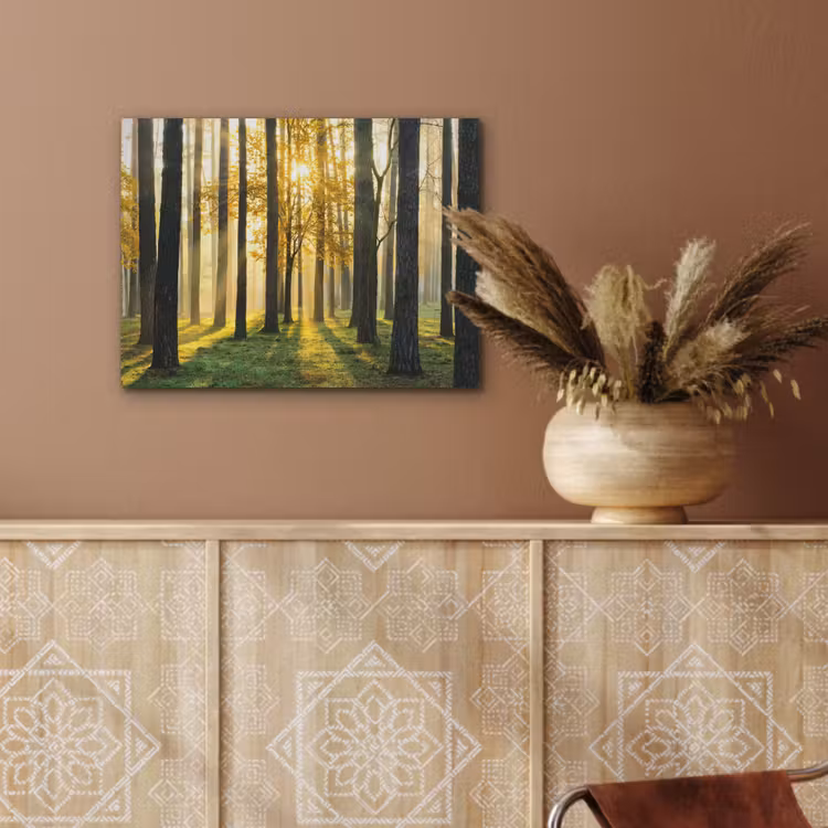 Bos - Zon - Bomen - Gras - Landschap - Natuur PET vilt klein -sfeer4