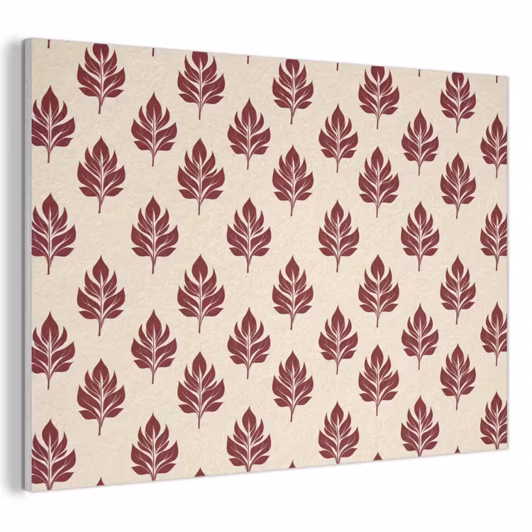 Botanisch - Patroon - Bordeaux PET vilt klein 837 -3d