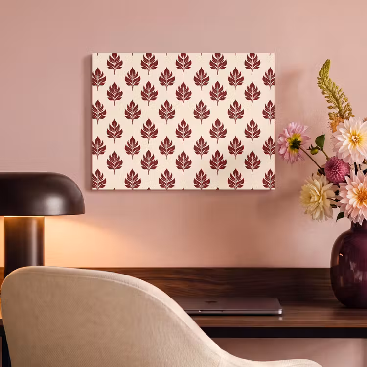 Botanisch - Patroon - Bordeaux PET vilt klein 837 -sfeer3