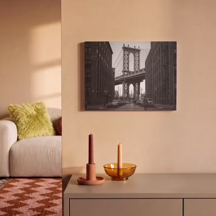 Brug - Stad - Architectuur - Modern - Zwart-wit PET vilt klein -sfeer1