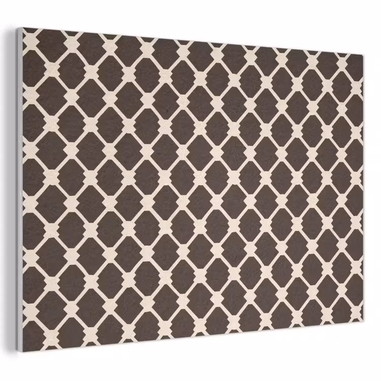 Bruin - Ruitpatroon - Geometrisch PET vilt klein 837 -3d