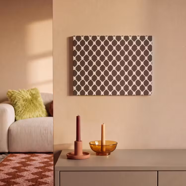 Bruin - Ruitpatroon - Geometrisch PET vilt klein 837 -sfeer1