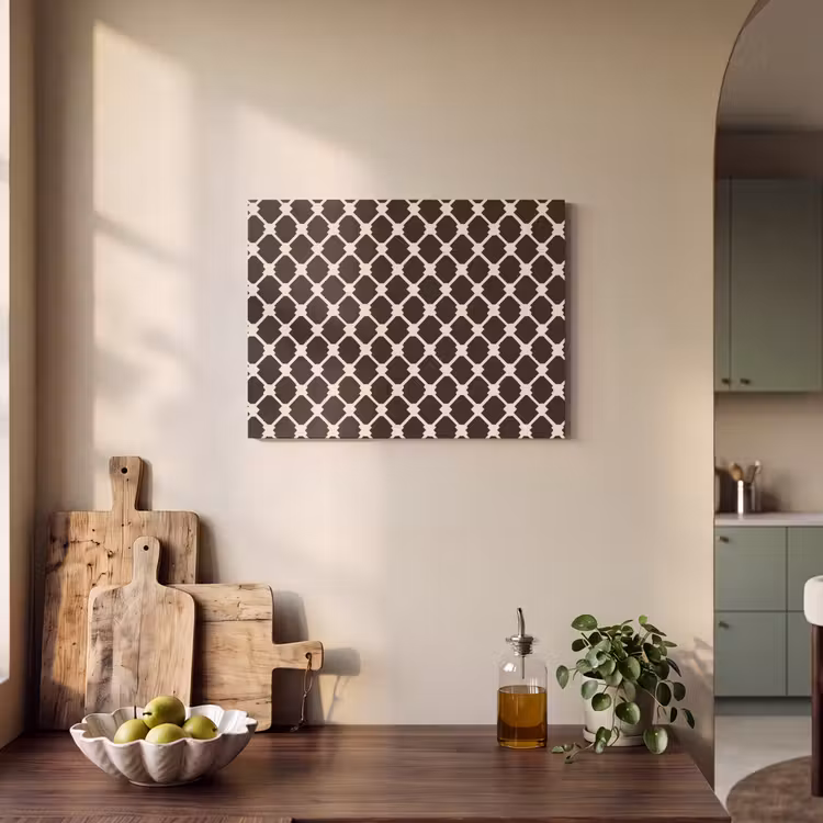Bruin - Ruitpatroon - Geometrisch PET vilt klein 837 -sfeer2