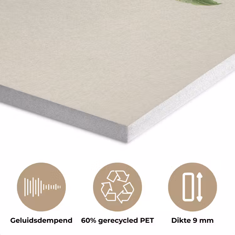 Cameliabloem - Wit - Groen PET vilt klein -closeup_NL