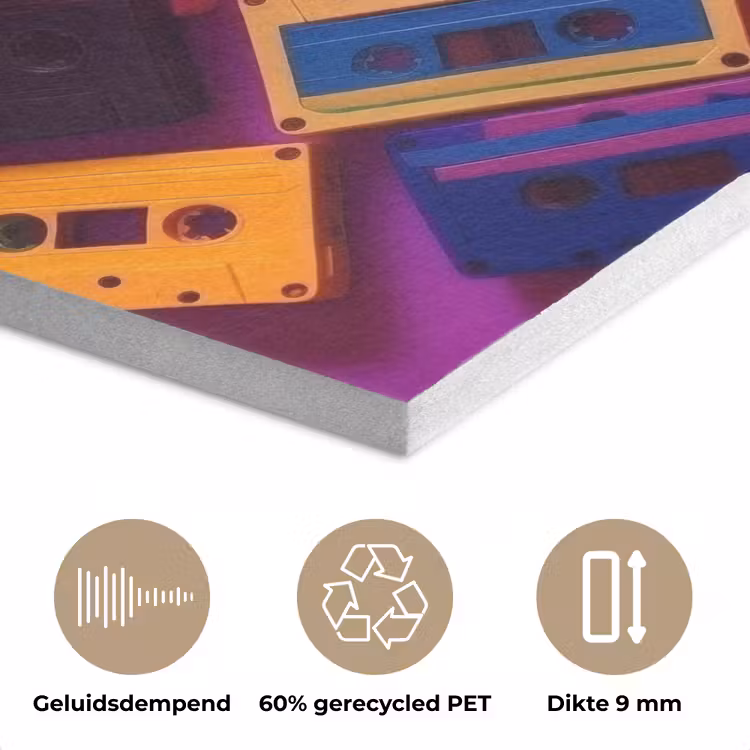 Cassetteband - Kleurrijk - Energiek PET vilt klein -closeup_NL
