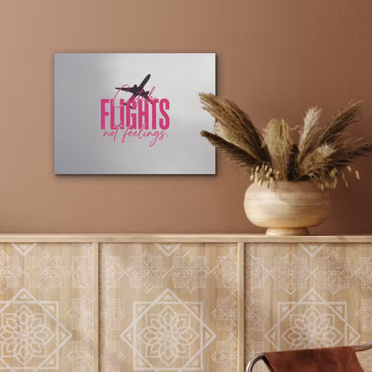 Catch flights not feelings - Vliegtuig - Roze PET vilt klein -sfeer4