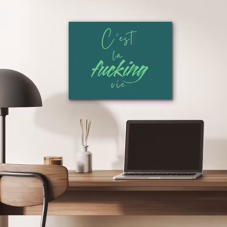 c'est la fucking vie - Groen - Handgeschreven PET vilt klein -sfeer5