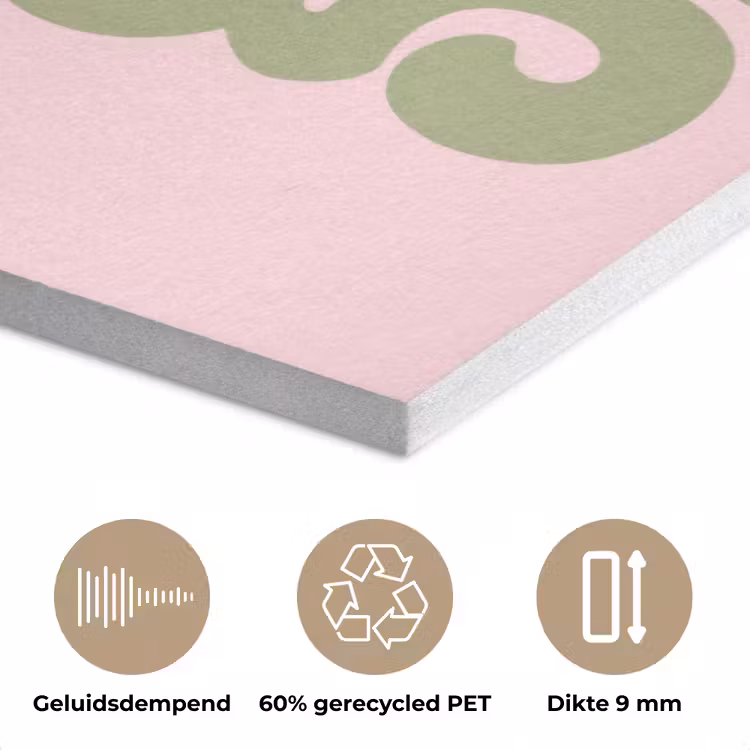 Chase greatness - Groen - Roze - Retro PET vilt klein -closeup_NL