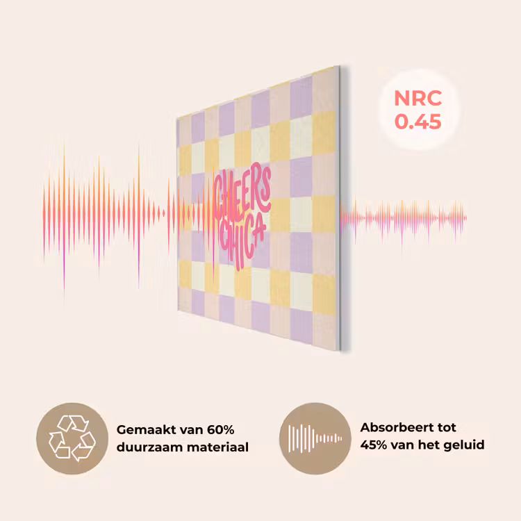 Cheers Chica - Ruitjes - Lila - Geel PET vilt klein -USP_NL
