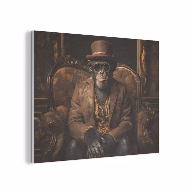 Chimpansee - Stoel - Pak - Bruin PET vilt klein -3d