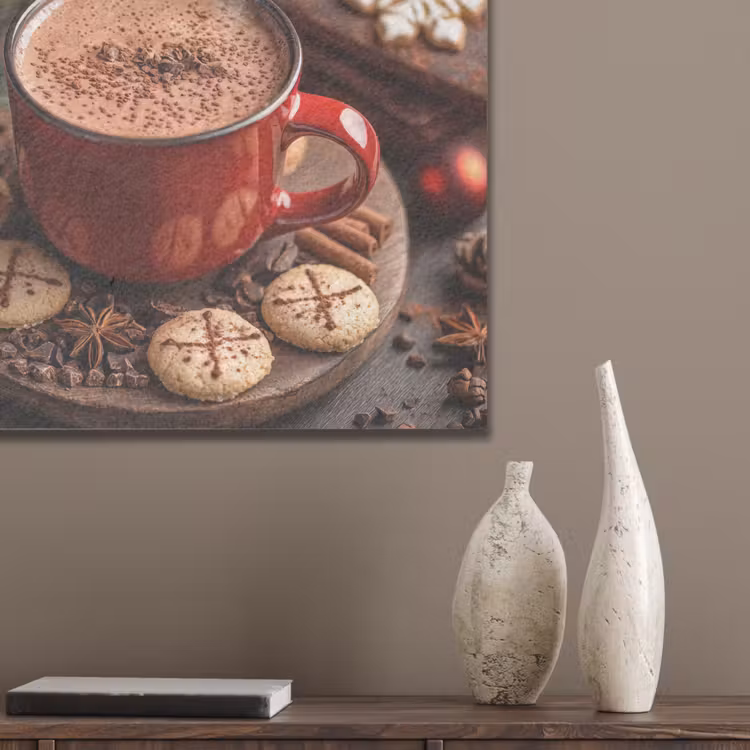 Chocolademelk - Mok - Winter - Kerst - Gezelligheid PET vilt klein -sfeer6_closeup