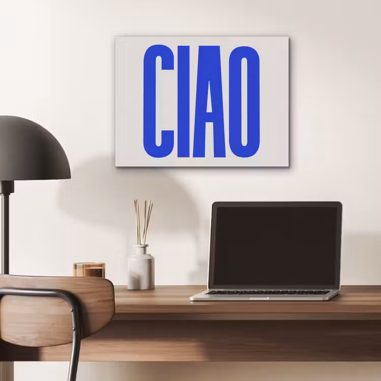 Ciao - Hoofdletters - Blauw - Minimalistisch PET vilt klein -sfeer5