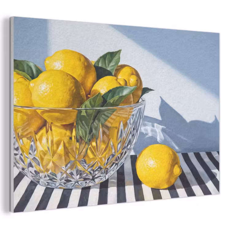 Akoestisch schilderij - Citroenen - Fruit - Geel - Citroenen - Fruit - Geel PET vilt klein