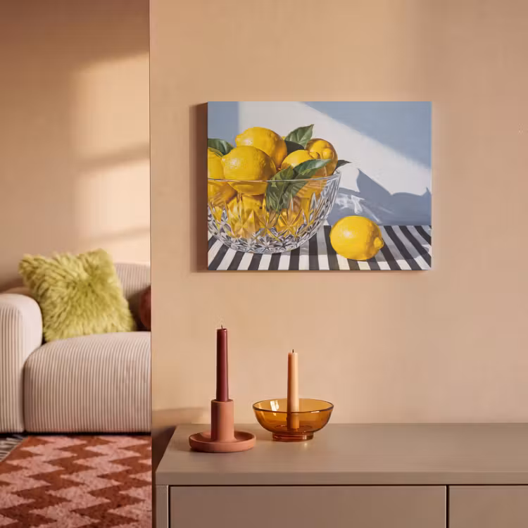 Akoestisch schilderij - Citroenen - Fruit - Geel - Citroenen - Fruit - Geel PET vilt klein