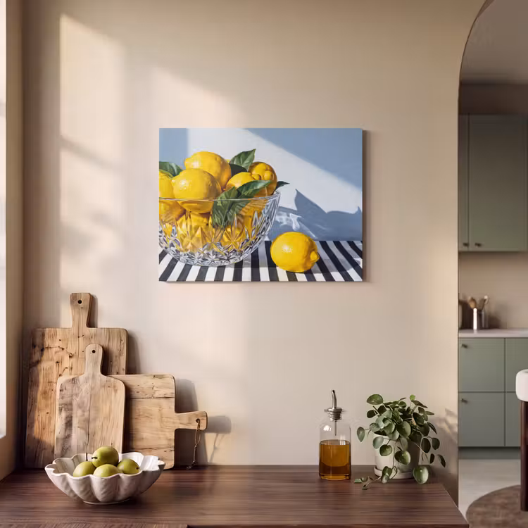 Akoestisch schilderij - Citroenen - Fruit - Geel - Citroenen - Fruit - Geel PET vilt klein