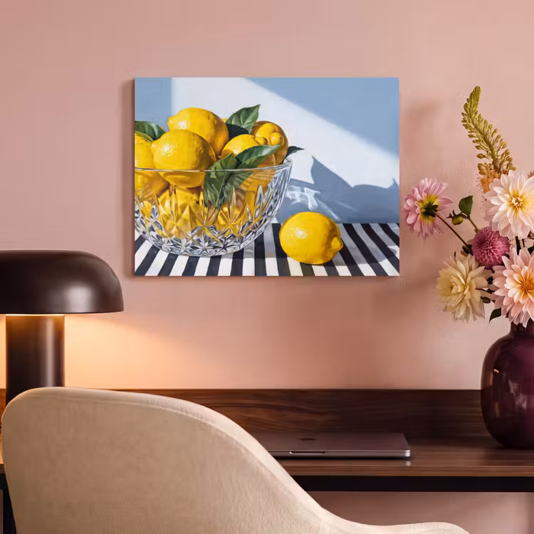 Akoestisch schilderij - Citroenen - Fruit - Geel - Citroenen - Fruit - Geel PET vilt klein