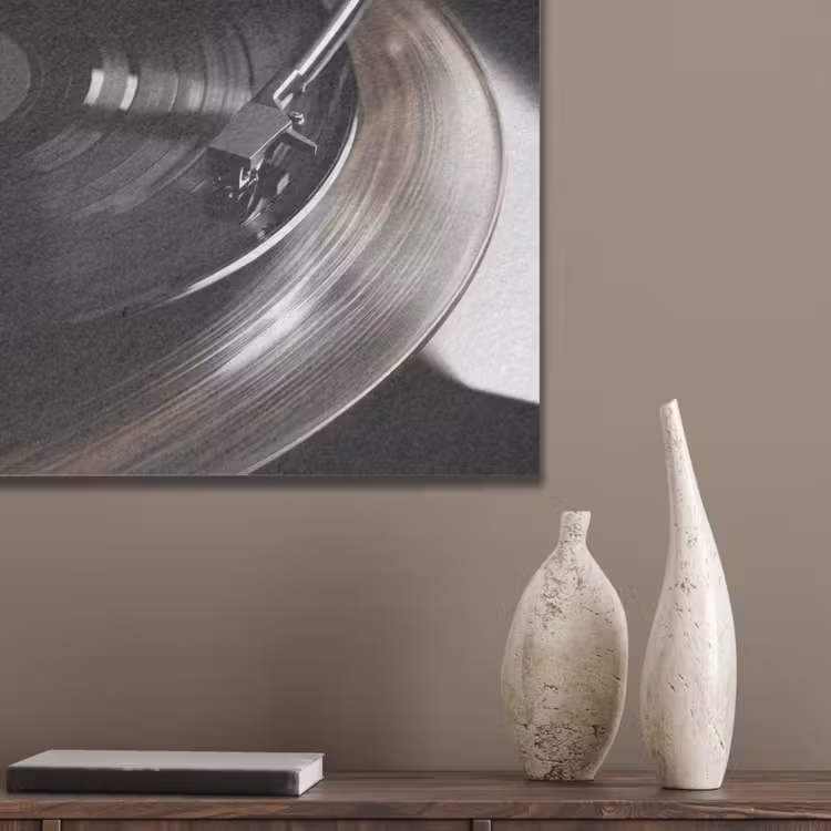 Close-up - Vinylplaat - Platenspeler - Zwart PET vilt klein -sfeer6_closeup