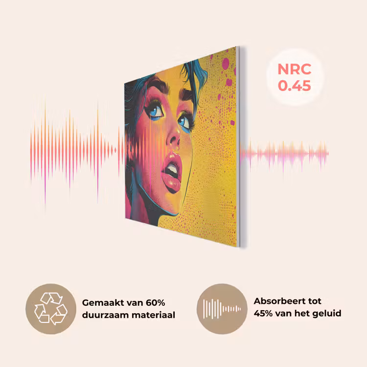 Close-up - Vrouwengezicht - Stippen - Geel PET vilt klein -USP_NL