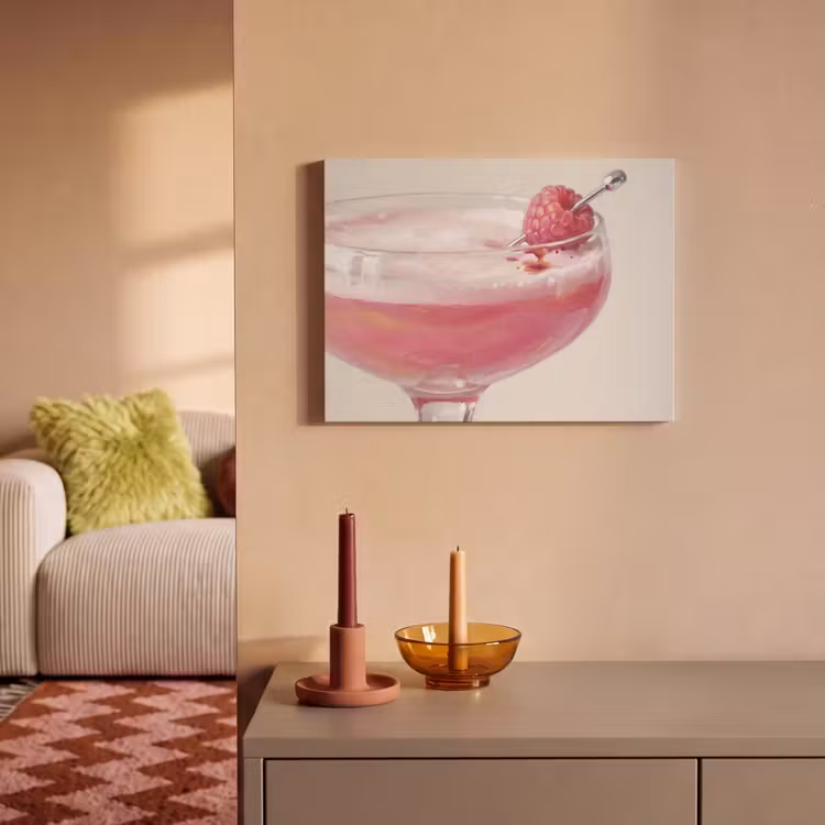 Cocktail - Framboos - Drank - Modern - Roze PET vilt klein -sfeer1