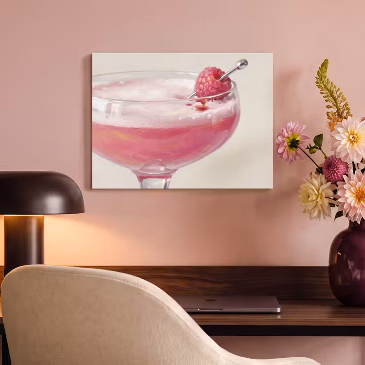Cocktail - Framboos - Drank - Modern - Roze PET vilt klein -sfeer3