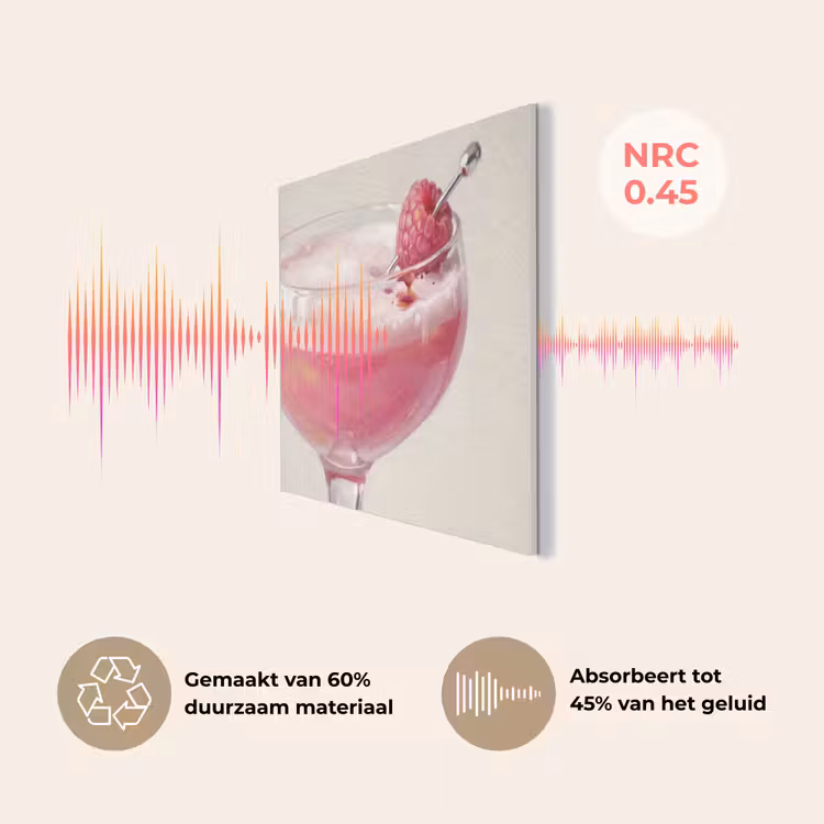Cocktail - Framboos - Drank - Modern - Roze PET vilt klein -USP_NL