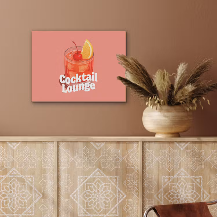 Cocktail Lounge - Glas - Koraal PET vilt klein -sfeer4
