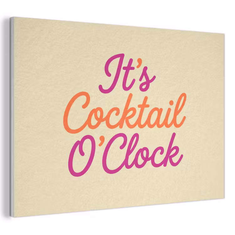 Cocktail O'Clock - Geel - Retro PET vilt klein -3d