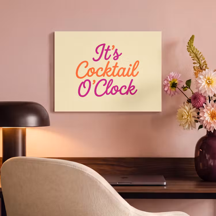 Cocktail O'Clock - Geel - Retro PET vilt klein -sfeer3