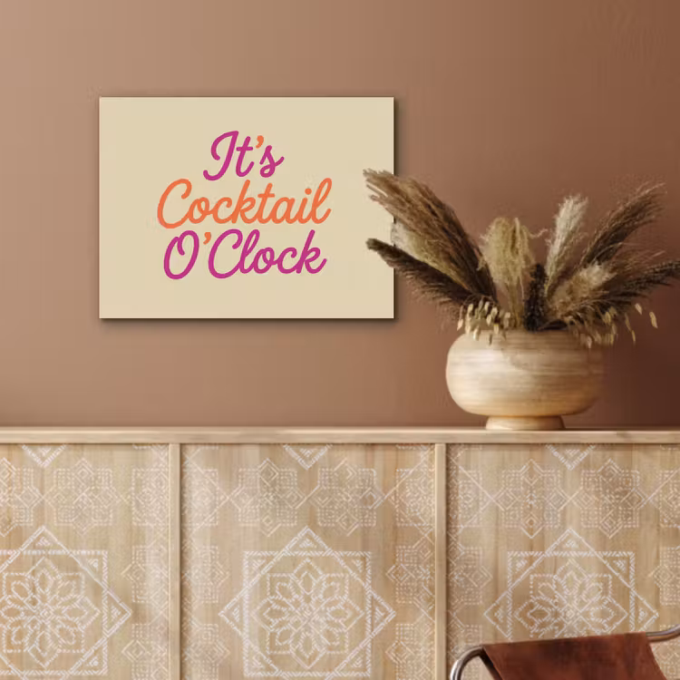 Cocktail O'Clock - Geel - Retro PET vilt klein -sfeer4