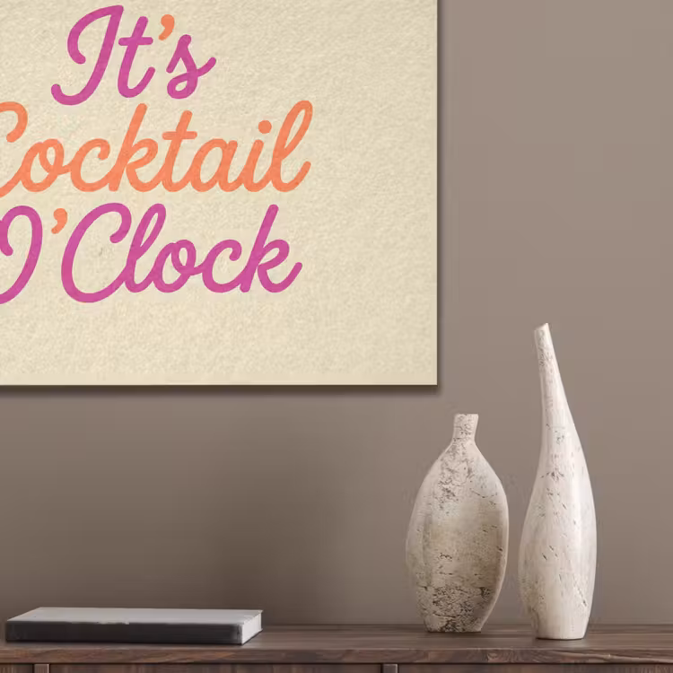 Cocktail O'Clock - Geel - Retro PET vilt klein -sfeer6_closeup