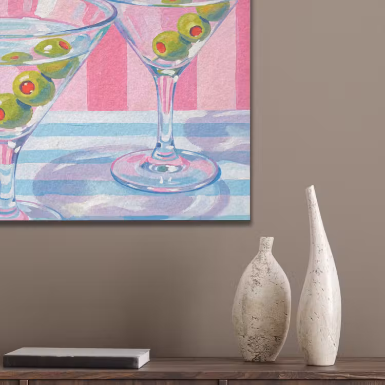 Cocktail - Olijven - Kunst - Modern - Roze PET vilt klein -sfeer6_closeup