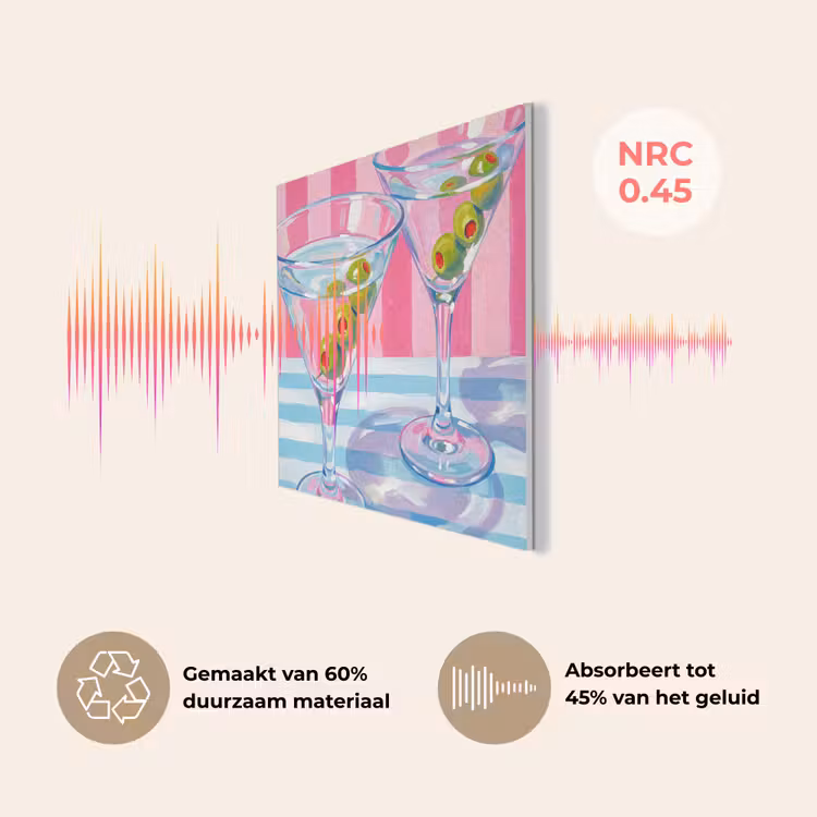 Cocktail - Olijven - Kunst - Modern - Roze PET vilt klein -USP_NL