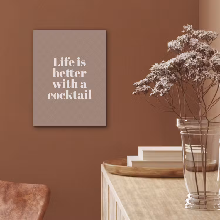 Cocktail - Tekst - Patroon - Wit PET vilt klein -sfeer4