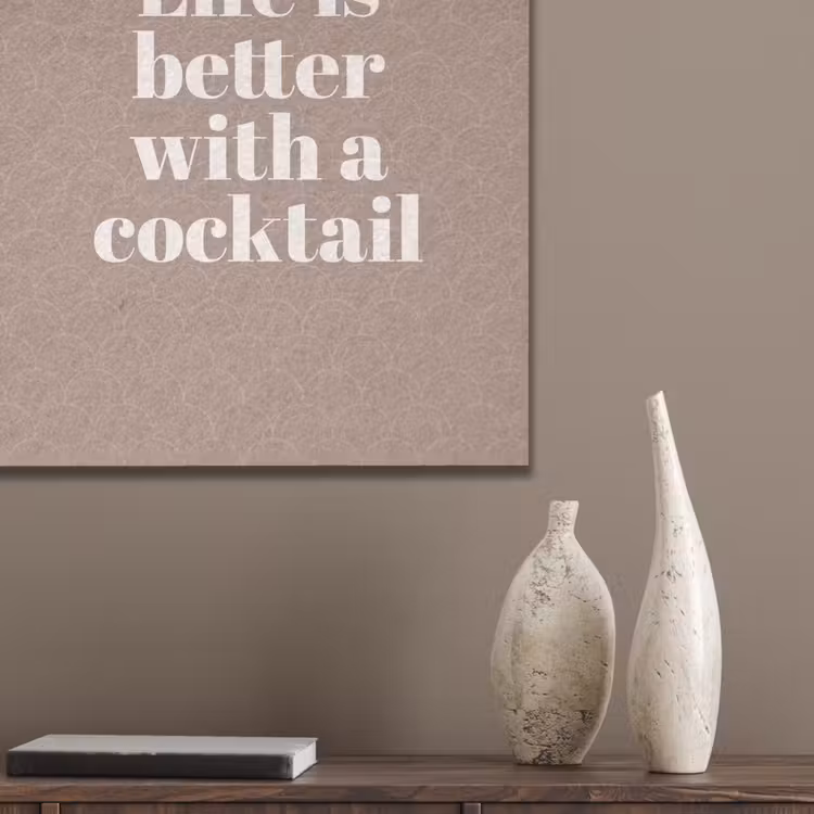 Cocktail - Tekst - Patroon - Wit PET vilt klein -sfeer6_closeup