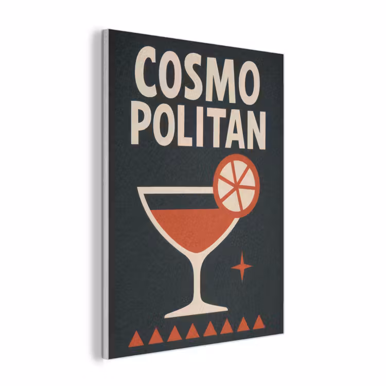 Cocktail - Zwart - Illustratie PET vilt klein -3d