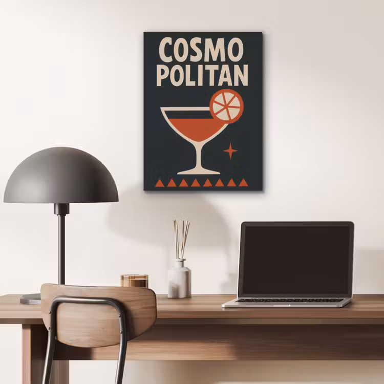 Cocktail - Zwart - Illustratie PET vilt klein -sfeer5