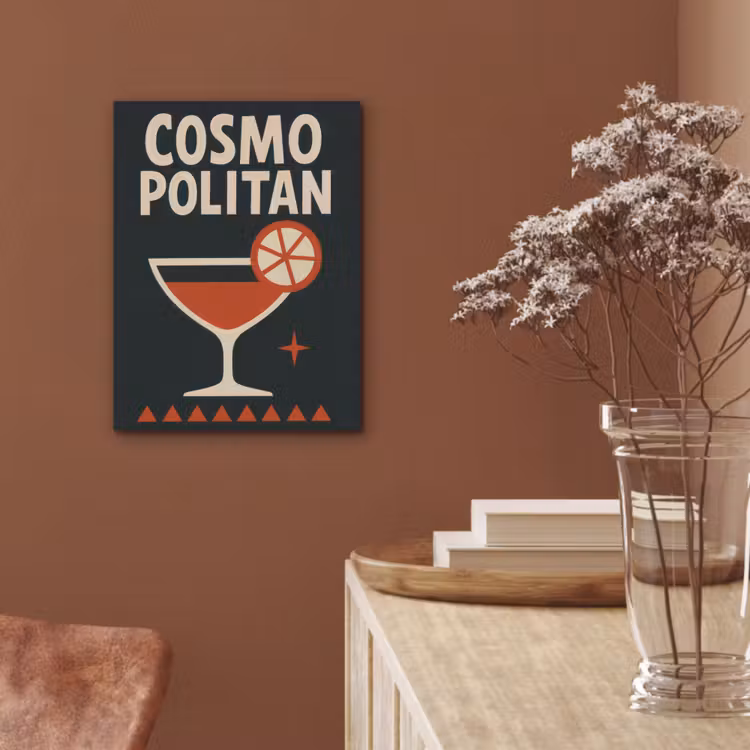 Cocktail - Zwart - Illustratie PET vilt klein -sfeer4