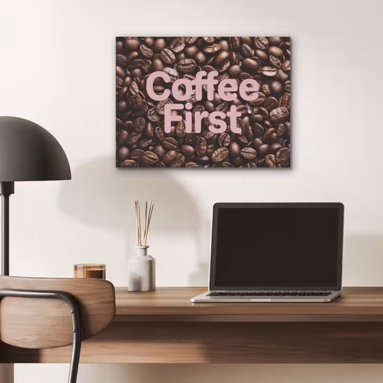 Coffee First - Koffiebonen - Roze PET vilt klein -sfeer5