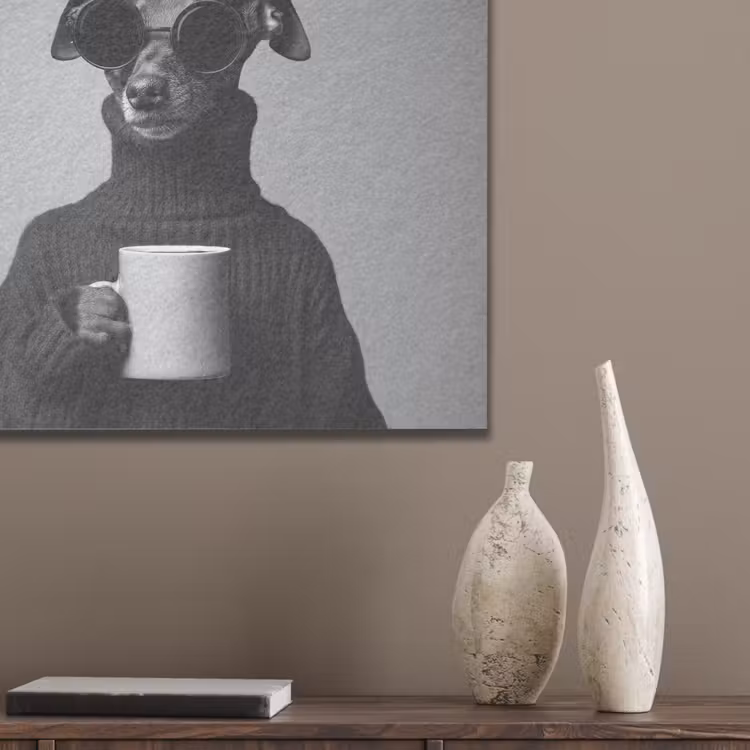 Coltrui - Hond - Bril - Mok PET vilt klein -sfeer6_closeup