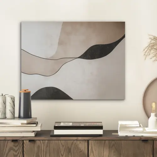 Contourlijnen - Abstracte landschap PET vilt klein -sfeer1