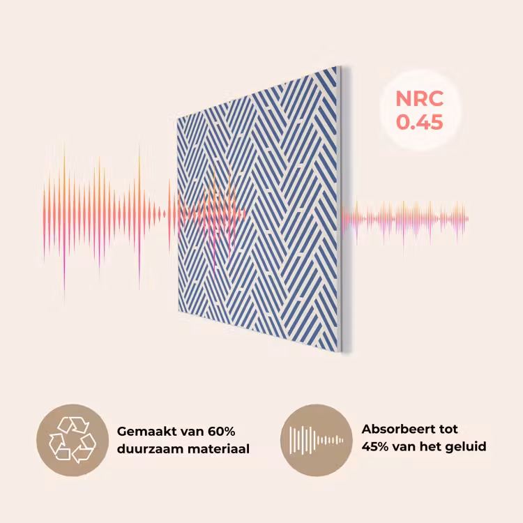 Crème - Blauw - Strepen - Patroon PET vilt klein 837 -USP_NL