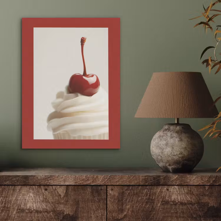 Cupcake - Kers - Rood PET vilt klein -sfeer2