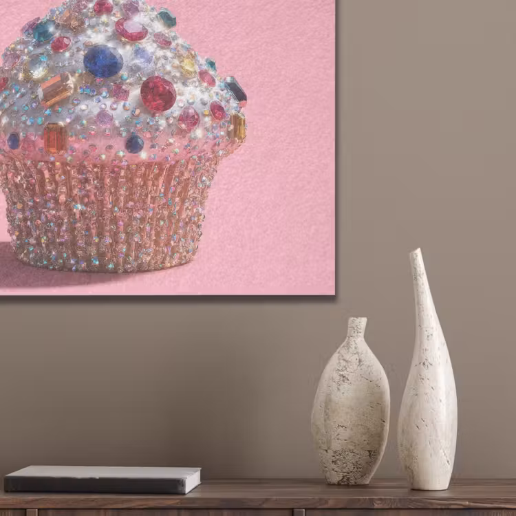 Cupcake - Kleurrijk - Edelstenen PET vilt klein -sfeer6_closeup