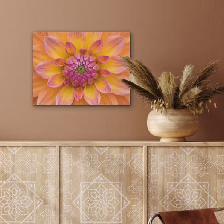 Dahlia - Bloem - Oranje PET vilt klein -sfeer4