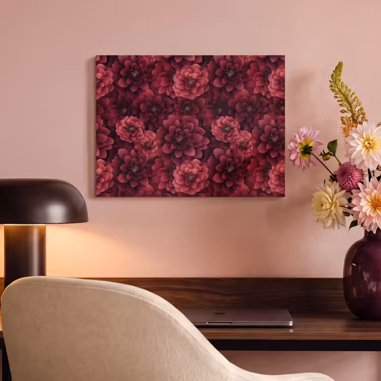 Dahlias - Bloemen - Rood PET vilt klein 837 -sfeer3
